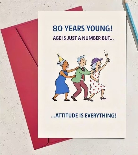 80th birthday card blank - 80th, card/blank