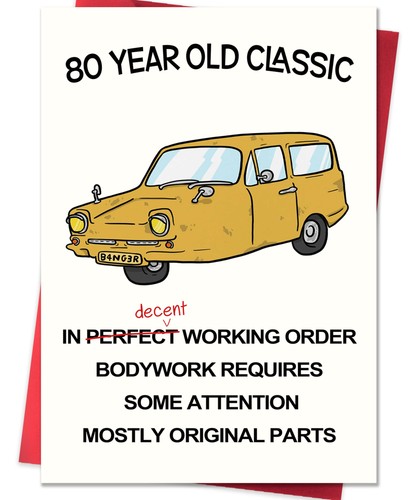 Funny 80th birthday - card, for